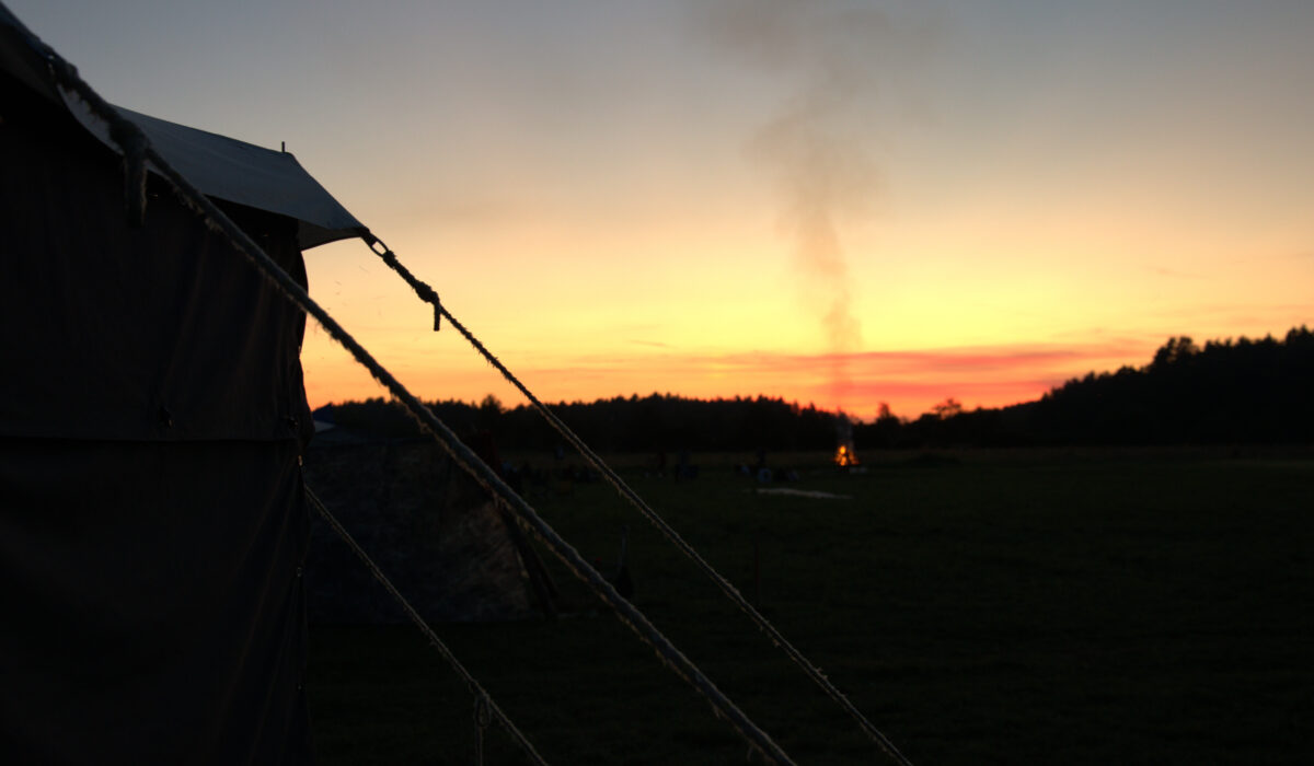 Jurte bei Sonnenuntergang