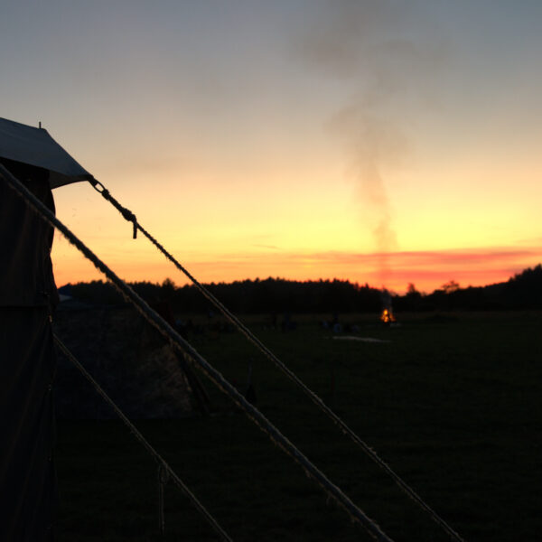 Jurte bei Sonnenuntergang